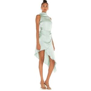 Elliatt Asymmetrical Dress in Light Green